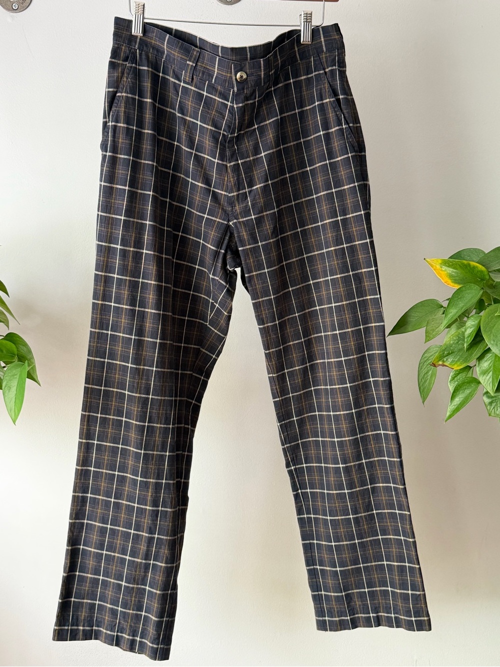 Callaway X Series Men’s Navy/Tan/White Plaid Golf Pants Straight Chinos | 32/30